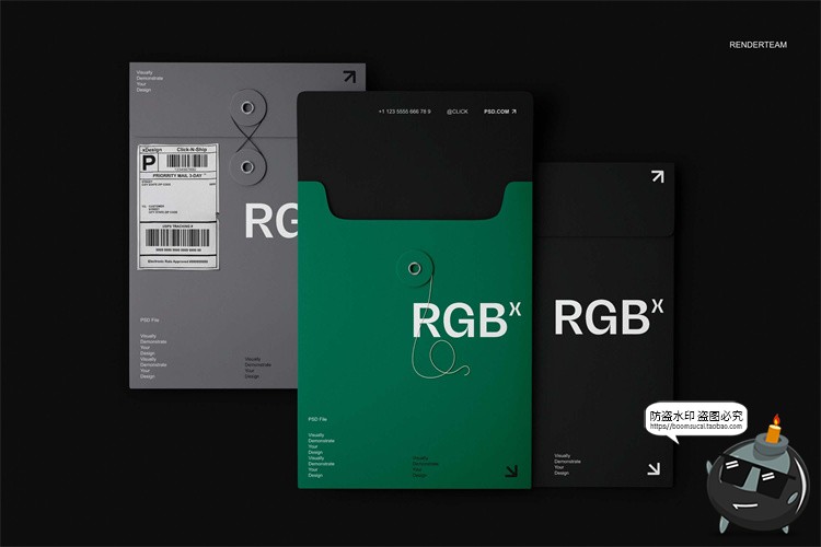 图片[5]-潮流物料LOGO标志办公文具档案袋文件夹名片信纸PSD模板样机素材-设计猿