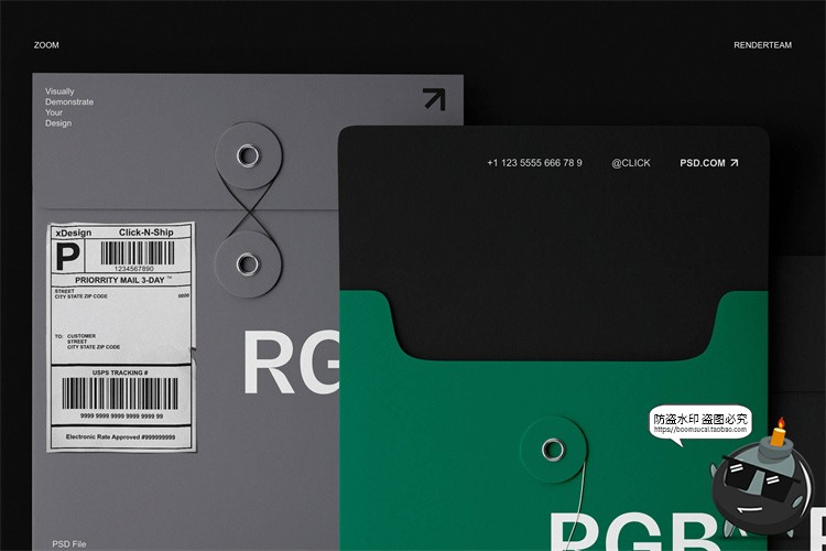 图片[6]-潮流物料LOGO标志办公文具档案袋文件夹名片信纸PSD模板样机素材-设计猿