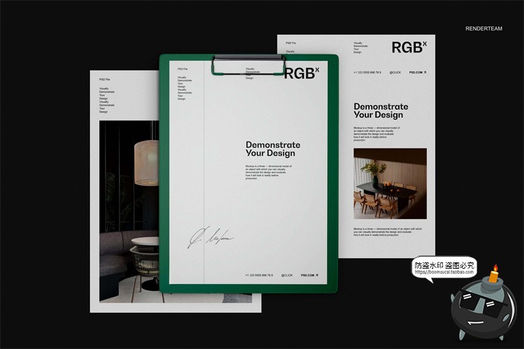 图片[7]-潮流物料LOGO标志办公文具档案袋文件夹名片信纸PSD模板样机素材-设计猿