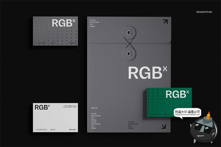 图片[9]-潮流物料LOGO标志办公文具档案袋文件夹名片信纸PSD模板样机素材-设计猿