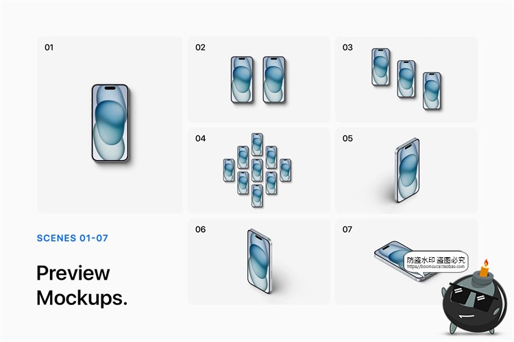 图片[2]-苹果iPhone 15手机样机广告App界面UI作品贴图展示PSD模板PS素材-设计猿