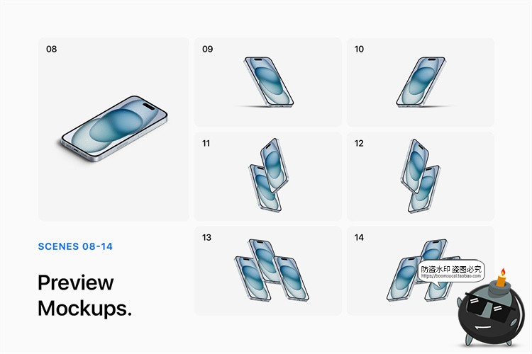 图片[3]-苹果iPhone 15手机样机广告App界面UI作品贴图展示PSD模板PS素材-设计猿