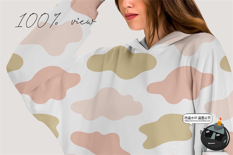 图片[4]-潮牌宽松oversize女装长袖连帽模特卫衣图案贴图PSD模板样机素材-设计猿