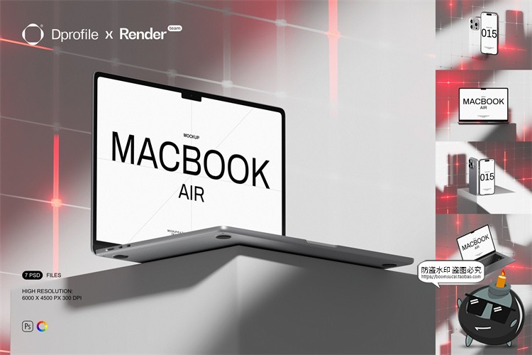 图片[1]-工业风霓虹灯光手机笔记本电脑作品界面演示效果展示样机模板素材-设计猿