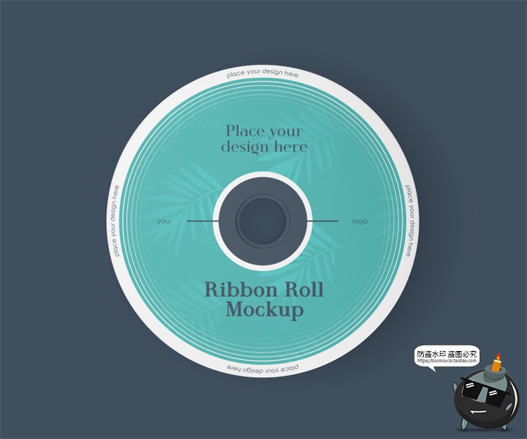 图片[5]-礼品包装打包带丝带卷绑带彩带品牌logo印花贴图样机PSD模板素材-设计猿