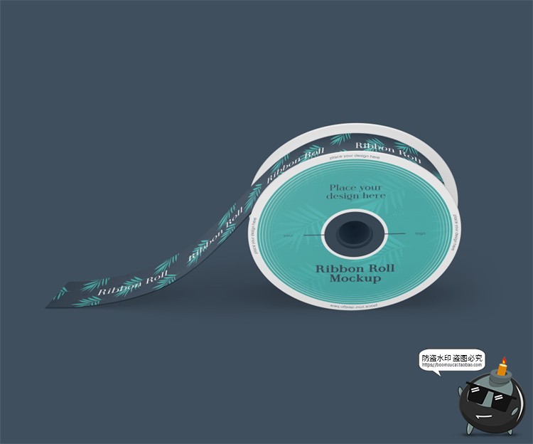 图片[6]-礼品包装打包带丝带卷绑带彩带品牌logo印花贴图样机PSD模板素材-设计猿