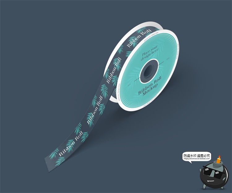 图片[7]-礼品包装打包带丝带卷绑带彩带品牌logo印花贴图样机PSD模板素材-设计猿