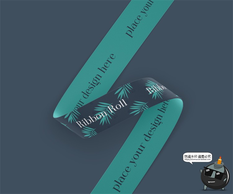 图片[9]-礼品包装打包带丝带卷绑带彩带品牌logo印花贴图样机PSD模板素材-设计猿