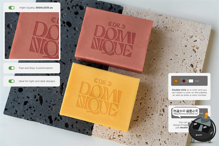 图片[2]-长方形香皂肥皂手工皂logo印花图案雕刻效果图展示PSD样机PS素材-设计猿