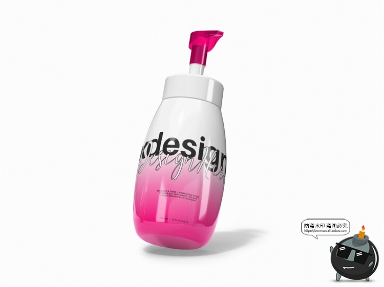 图片[5]-洗手液洗洁精皂液按压塑料瓶泵瓶logo贴图外包装样机PSD模板素材-设计猿