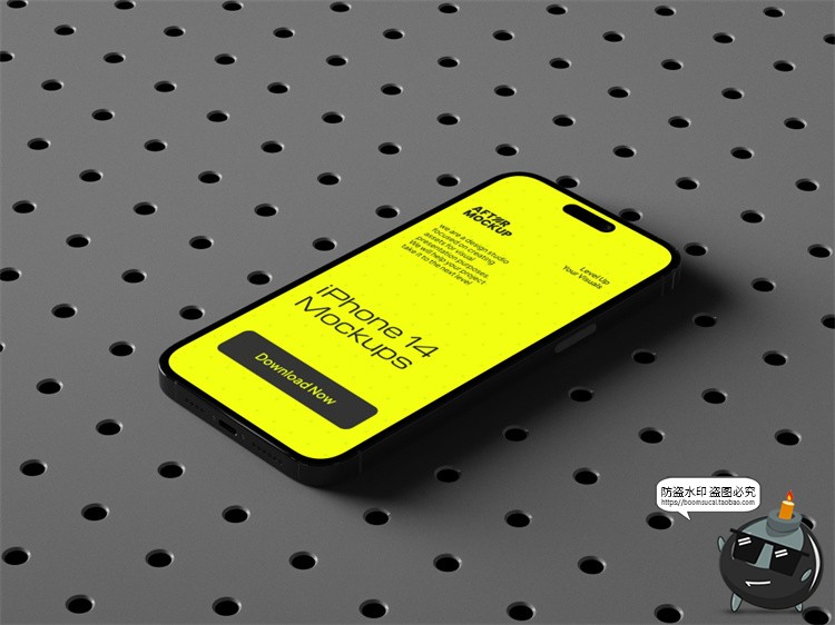 图片[12]-工业风带钉板背景手机屏幕演示作品APPUI效果展示贴图PSD样机模板-设计猿