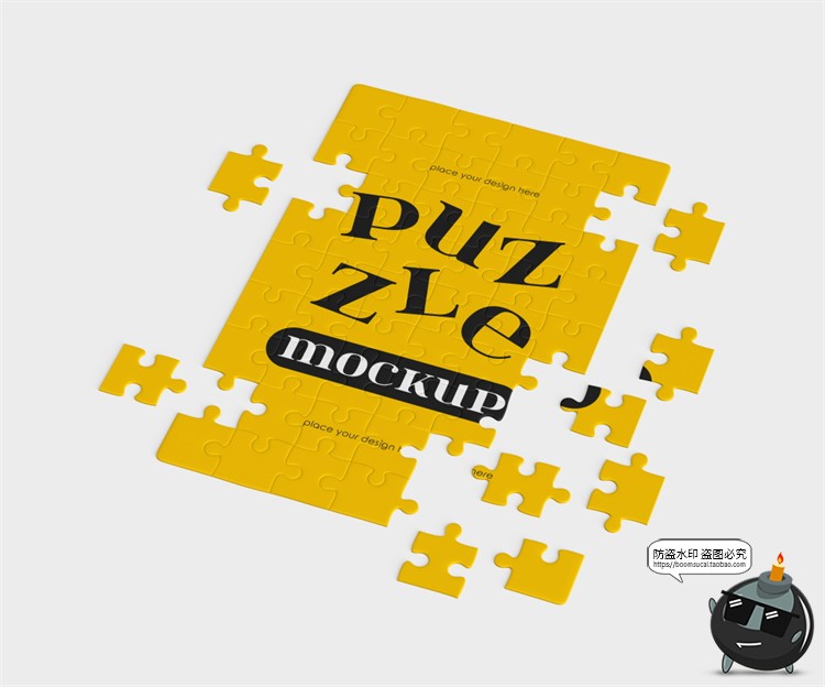 图片[5]-长方形拼图方块玩具模型品牌平铺展示智能贴图PSD模板样机PS素材-设计猿