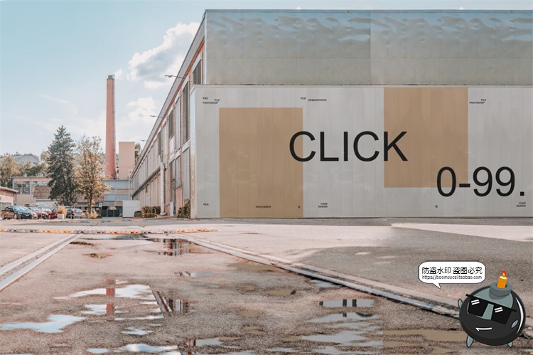 图片[2]-城市街头商场广告牌楼盘施工围挡海报展示效果图PSD模板样机素材-设计猿