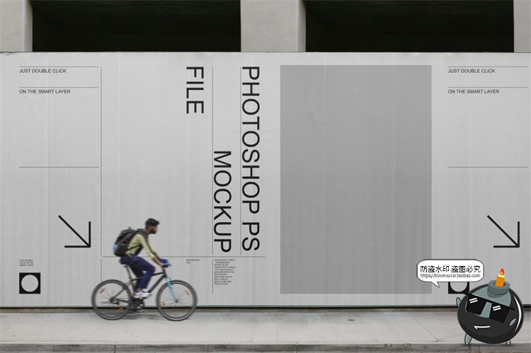 图片[5]-城市街头商场广告牌楼盘施工围挡海报展示效果图PSD模板样机素材-设计猿