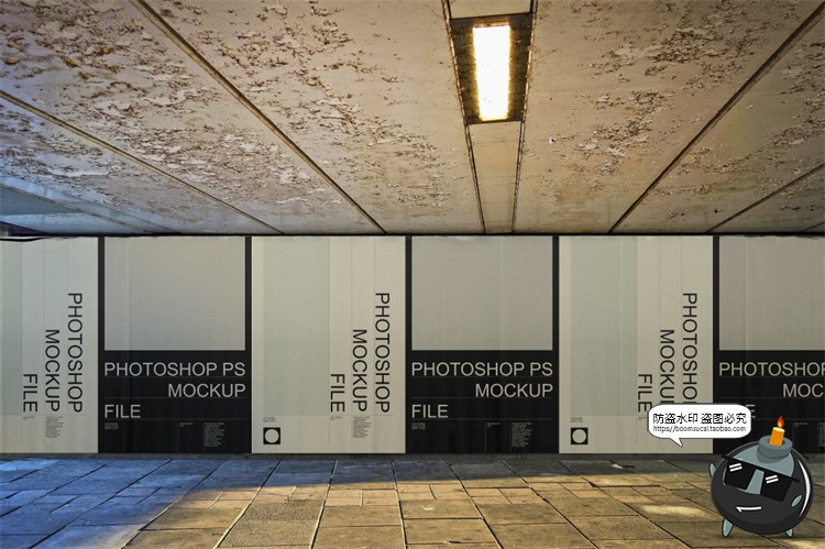 图片[7]-城市街头商场广告牌楼盘施工围挡海报展示效果图PSD模板样机素材-设计猿