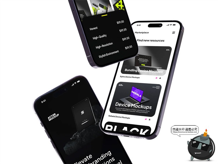 图片[4]-垂直悬浮iPhone15Pro手机屏幕APP UI演示样机贴图PSD模板样机素材-设计猿