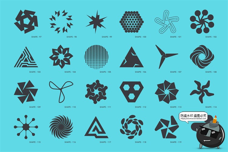 未来科幻赛博朋克抽象科技图标logo标识几何PNG图形AI矢量csh素材-设计猿