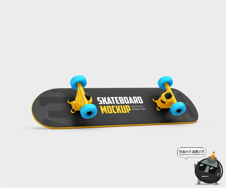图片[4]-户外滑板单板滑轮板模型极限运动品牌logo贴图样机PSD模板PS素材-设计猿