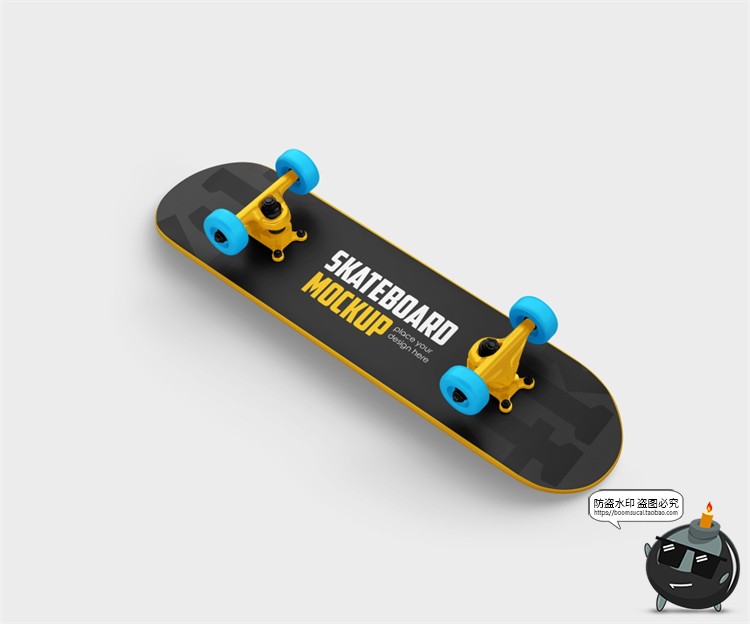 图片[5]-户外滑板单板滑轮板模型极限运动品牌logo贴图样机PSD模板PS素材-设计猿