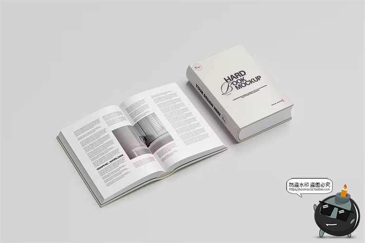 图片[3]-硬面书籍书本厚字典封面内页展示模型贴图样机展示PSD模板PS素材-设计猿