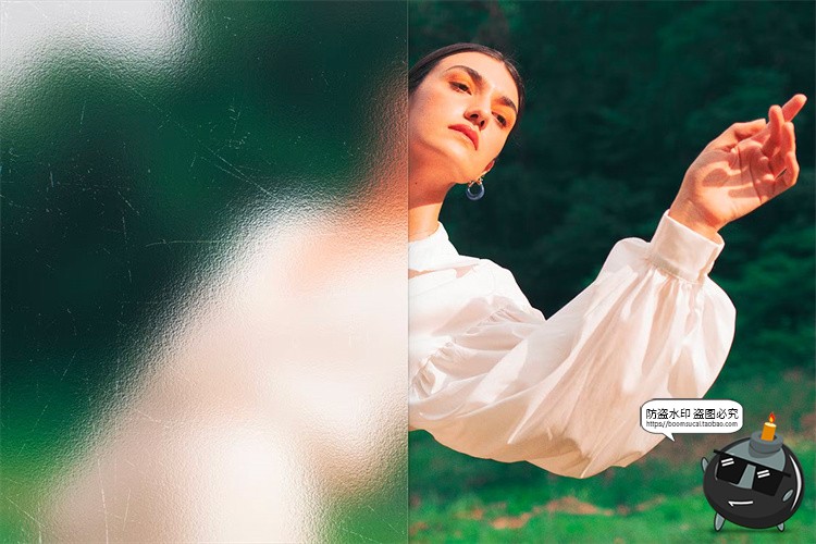 图片[6]-潮流半透明磨砂毛玻璃照片图像模糊雾化滤镜特效样机PSD模板素材-设计猿