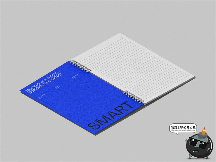 图片[5]-线圈笔记本记事簿文具品牌VI提案作品贴图样机mockups模板PSD素材-设计猿