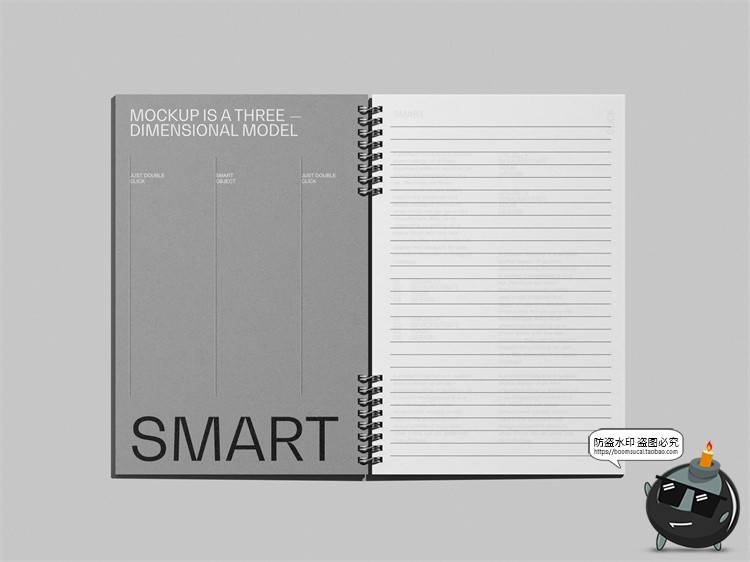 图片[9]-线圈笔记本记事簿文具品牌VI提案作品贴图样机mockups模板PSD素材-设计猿