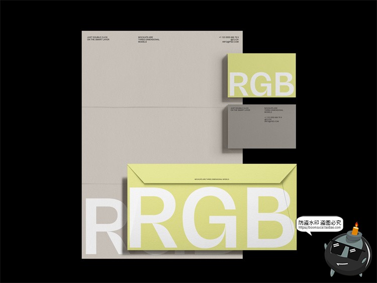 图片[4]-品牌VI提案文具包装信封名片封面作品贴图样机展示PSD模板PS素材-设计猿