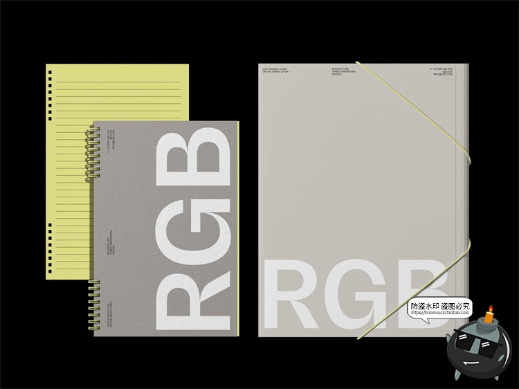 图片[5]-品牌VI提案文具包装信封名片封面作品贴图样机展示PSD模板PS素材-设计猿