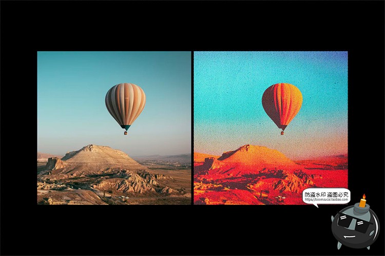 图片[2]-潮流复古怀旧半调颗粒噪点图像老照片明信片滤镜特效PSD模板样机-设计猿