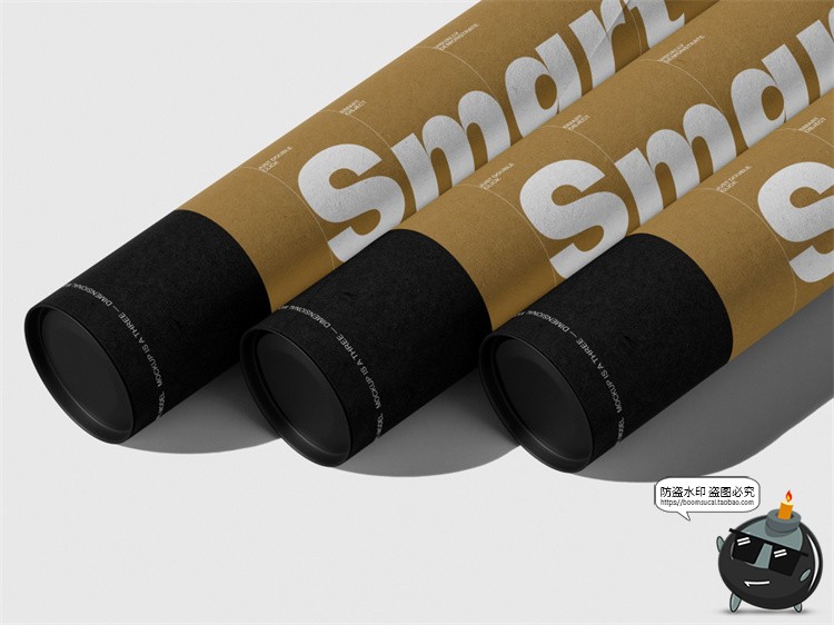 图片[5]-牛皮纸筒海报筒长筒圆形打包纸管包装展示效果图样机PSD模板素材-设计猿