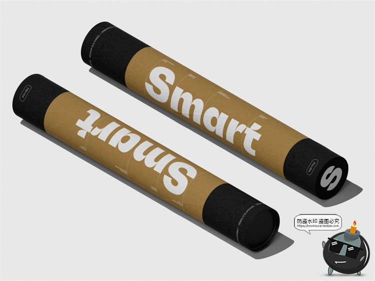 图片[6]-牛皮纸筒海报筒长筒圆形打包纸管包装展示效果图样机PSD模板素材-设计猿