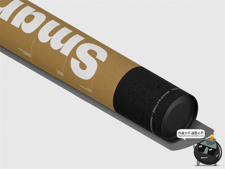 图片[7]-牛皮纸筒海报筒长筒圆形打包纸管包装展示效果图样机PSD模板素材-设计猿