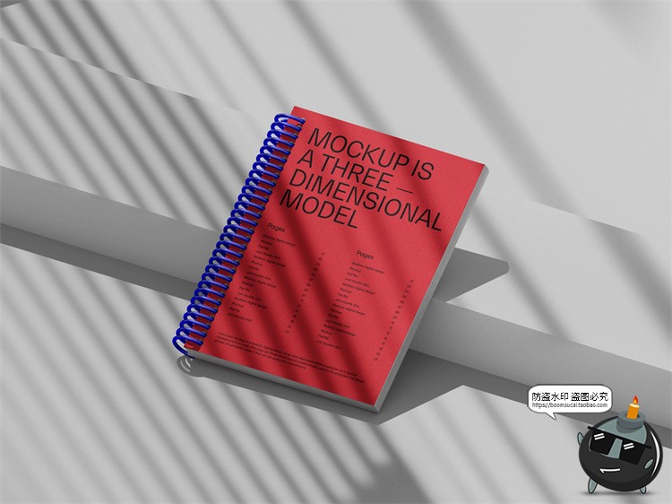 图片[8]-线圈笔记本日程记事簿手账文具封面效果图展示PSD模板样机PS素材-设计猿