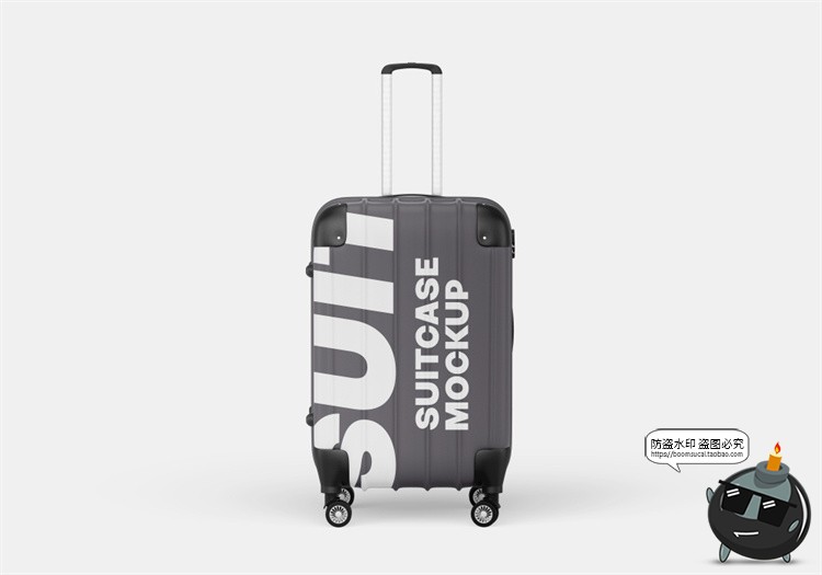 图片[2]-拉杆式行李箱拉链旅行箱模型外观贴图效果展示样机PSD模板PS素材-设计猿