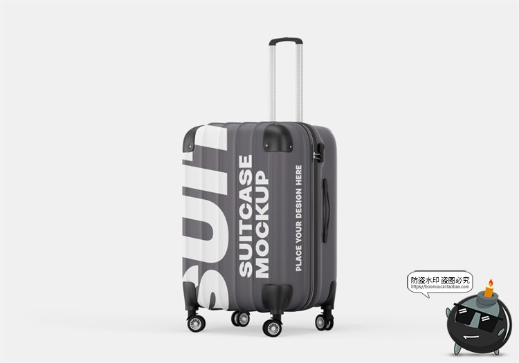 图片[3]-拉杆式行李箱拉链旅行箱模型外观贴图效果展示样机PSD模板PS素材-设计猿