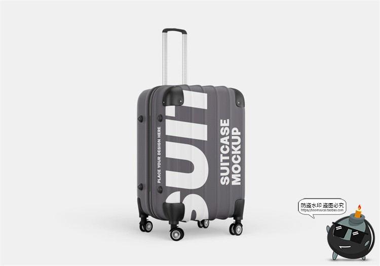图片[4]-拉杆式行李箱拉链旅行箱模型外观贴图效果展示样机PSD模板PS素材-设计猿