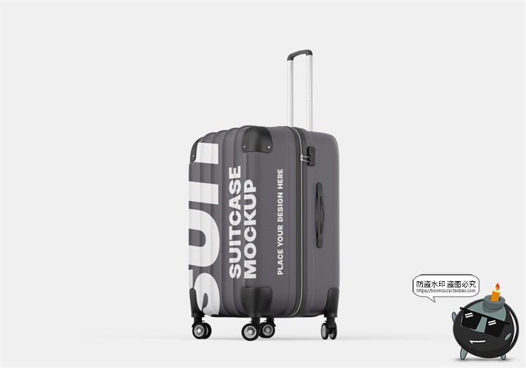 图片[5]-拉杆式行李箱拉链旅行箱模型外观贴图效果展示样机PSD模板PS素材-设计猿