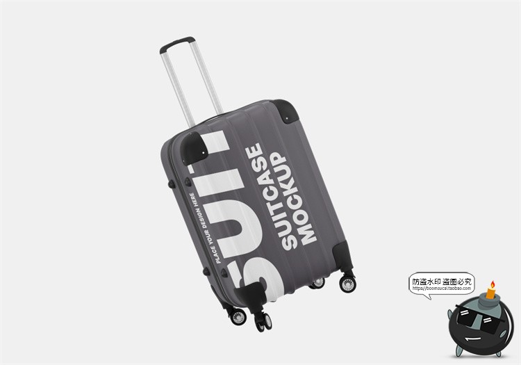 图片[6]-拉杆式行李箱拉链旅行箱模型外观贴图效果展示样机PSD模板PS素材-设计猿