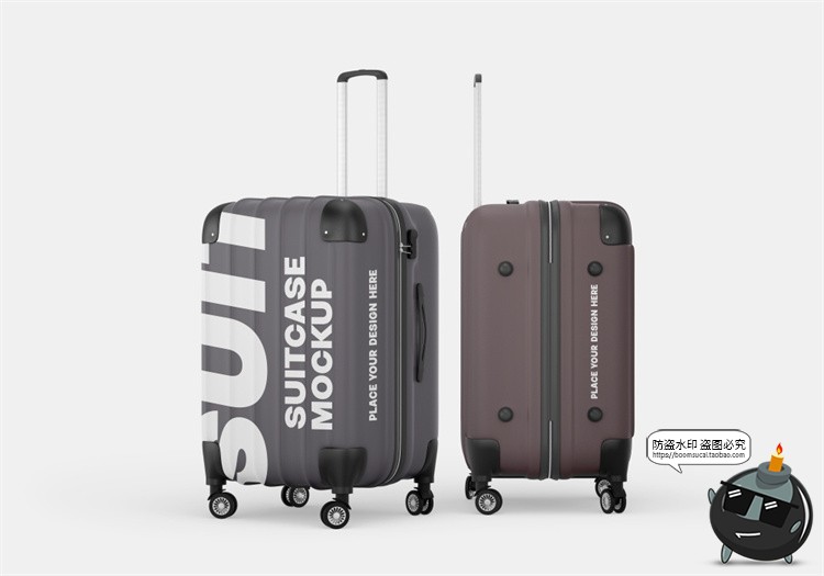 图片[14]-拉杆式行李箱拉链旅行箱模型外观贴图效果展示样机PSD模板PS素材-设计猿