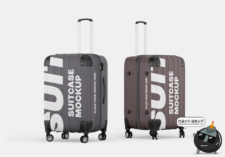 图片[15]-拉杆式行李箱拉链旅行箱模型外观贴图效果展示样机PSD模板PS素材-设计猿