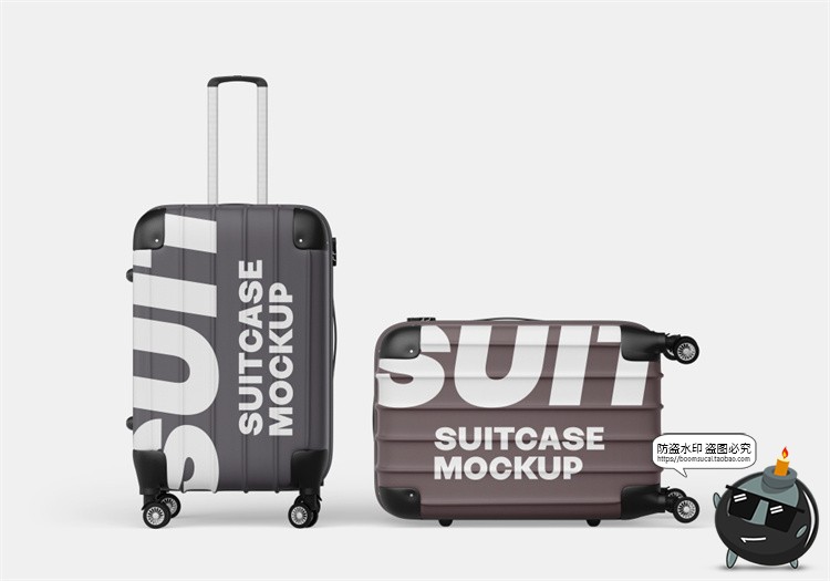图片[16]-拉杆式行李箱拉链旅行箱模型外观贴图效果展示样机PSD模板PS素材-设计猿