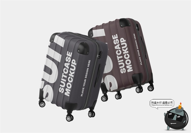 图片[19]-拉杆式行李箱拉链旅行箱模型外观贴图效果展示样机PSD模板PS素材-设计猿