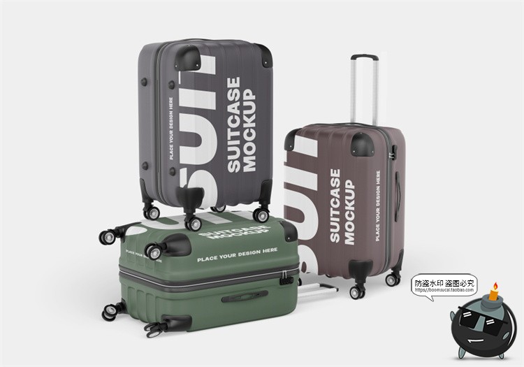 图片[20]-拉杆式行李箱拉链旅行箱模型外观贴图效果展示样机PSD模板PS素材-设计猿
