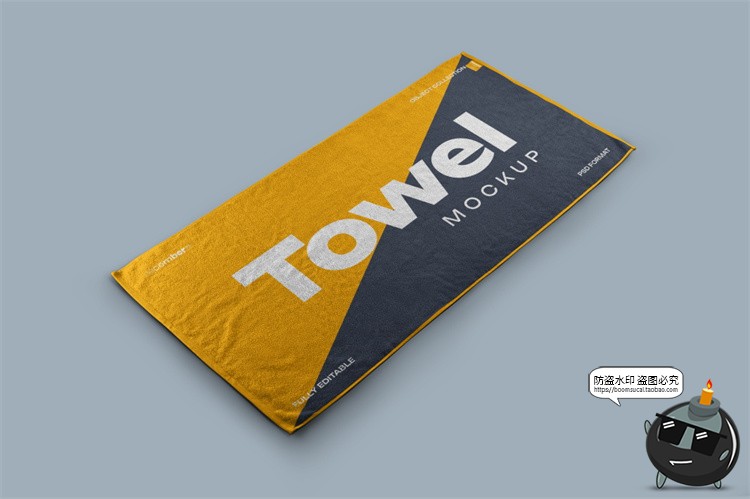 图片[2]-毛巾浴巾面巾纯棉沙滩巾印花图案贴图效果图展示样机PSD模板素材-设计猿