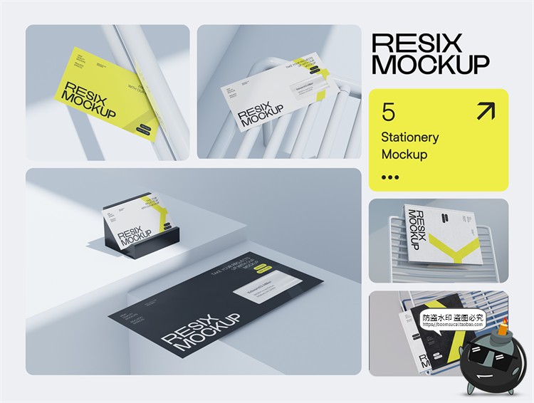 图片[3]-品牌形象文创VI数码文具导视提案作品展示效果图PSD模板样机素材-设计猿