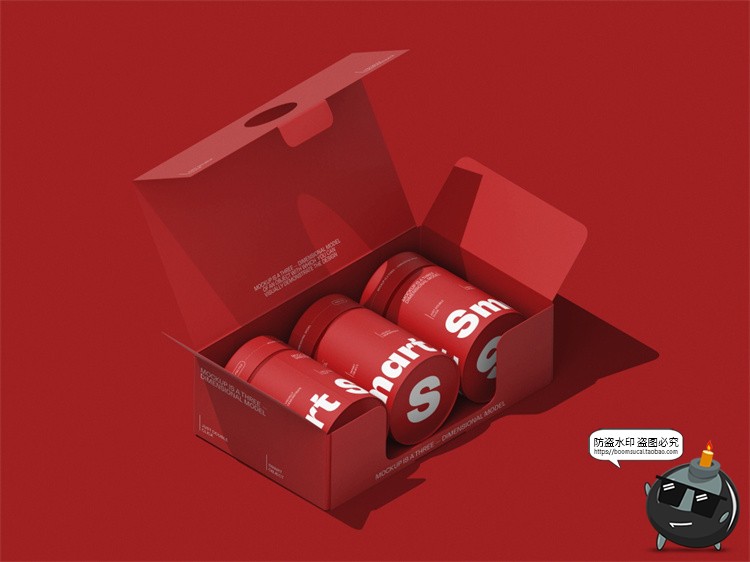 图片[10]-圆形卷筒纸管文创礼盒零食产品礼品茶叶包装盒PSD样机展示PS素材-设计猿