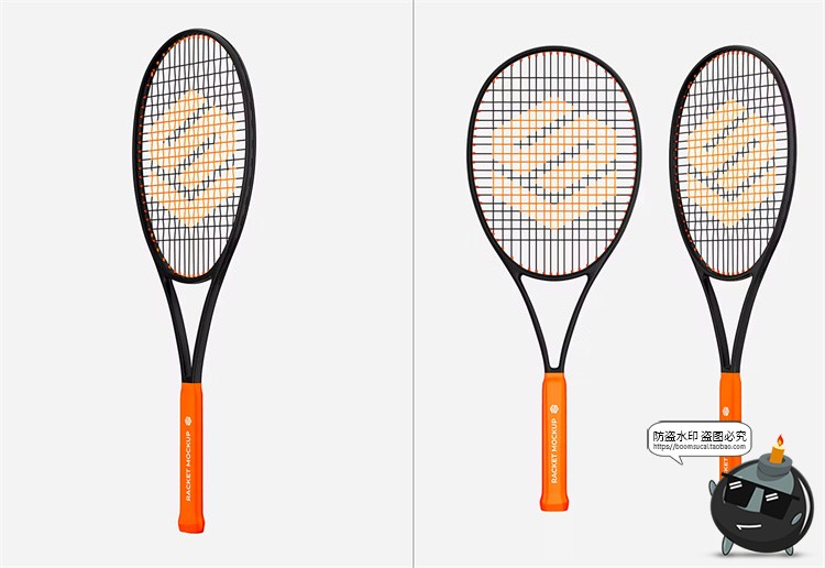 图片[4]-网球拍训练球拍线logo标识贴图模型智能展示效果图PSD样机PS素材-设计猿
