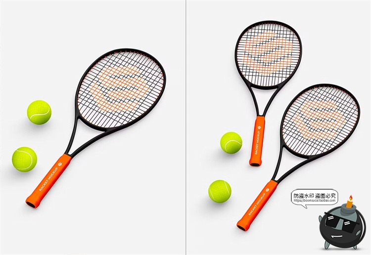 图片[7]-网球拍训练球拍线logo标识贴图模型智能展示效果图PSD样机PS素材-设计猿