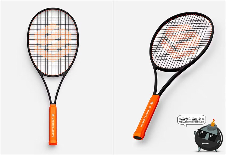 图片[8]-网球拍训练球拍线logo标识贴图模型智能展示效果图PSD样机PS素材-设计猿